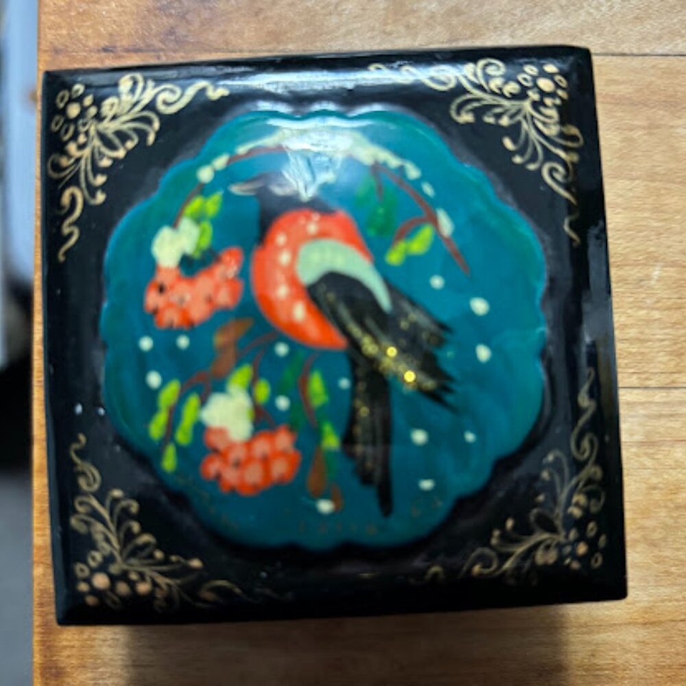 Russian Lacquer Trinket Box..signed